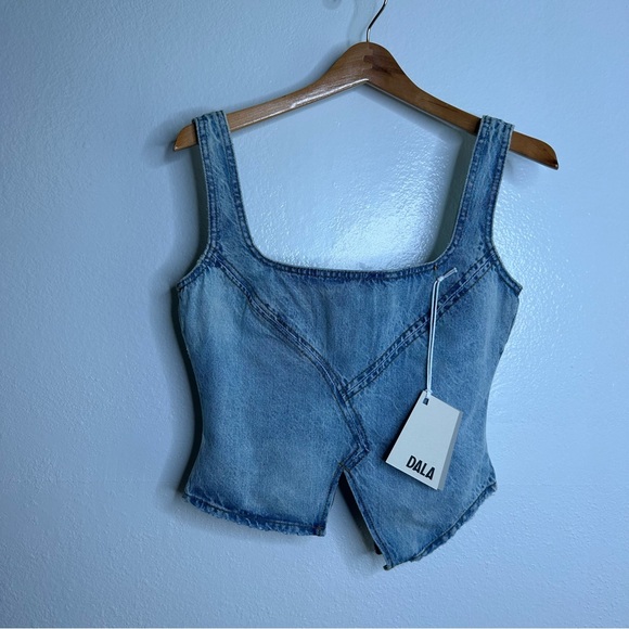 NWT Dala Denim Broken Corset Jean Top Size 28/ US Small - Picture 5 of 16